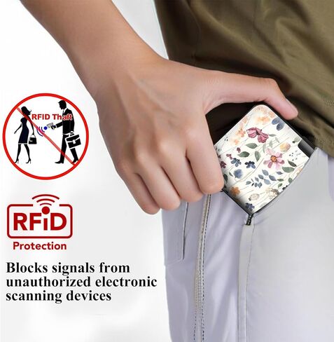حامل بطاقة ائتمان مصغرة RFID الألومنيوم للنساء الرجال ، حافظة بطاقة شديدة الأعمال ، CATTER CARD Wallet ID CASE لطيف الأزهار in Kuwait