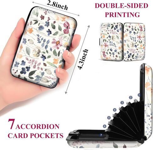 حامل بطاقة ائتمان مصغرة RFID الألومنيوم للنساء الرجال ، حافظة بطاقة شديدة الأعمال ، CATTER CARD Wallet ID CASE لطيف الأزهار in Kuwait