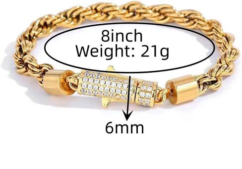 18K gold unisex style men and women's same style 6mm inlaid moissanite spring buckle Cuban couple bracelet in Saudi Arabia