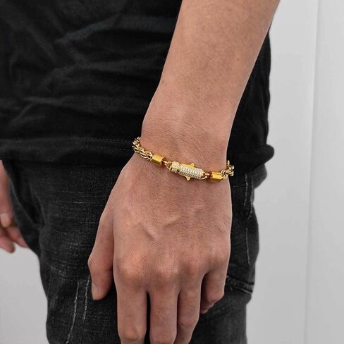 18K gold unisex style men and women's same style 6mm inlaid moissanite spring buckle Cuban couple bracelet in Saudi Arabia