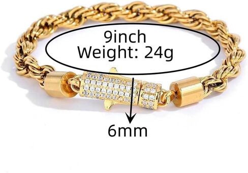 18K gold unisex style men and women's same style 6mm inlaid moissanite spring buckle Cuban couple bracelet in Saudi Arabia