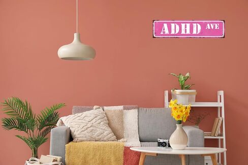 Adhd Ave Street Sign Retro Funny Wall Decor Metal Tin Signs Fall Season Horror Theme Inappropriate Humor Bar Home College Dorm Decor 16x4 in in Saudi Arabia