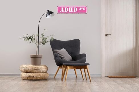 Adhd Ave Street Sign Retro Funny Wall Decor Metal Tin Signs Fall Season Horror Theme Inappropriate Humor Bar Home College Dorm Decor 16x4 in in Saudi Arabia