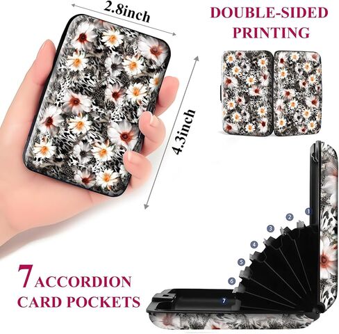 حامل بطاقة ائتمان مصغرة RFID الألومنيوم للنساء الرجال ، حافظة بطاقة شديدة الأعمال ، CATTER CARD Wallet ID CASE لطيف الأزهار in Kuwait