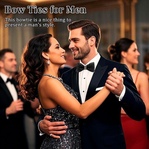 Rhinestone Bow Ties for Men, Adjustable Pre Tied Bow Tie Diamond Sequin Bowtie for Party Banquet Wedding Prom Daily in Saudi Arabia
