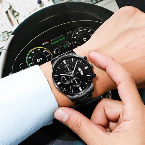 4 Pack Men's Watches Dress Date Luminous Waterproof Military Quartz Wristwatches for Men Stainless Steel Bussiness Classic Luxury Casual Wholesales Assorted Set in Saudi Arabia