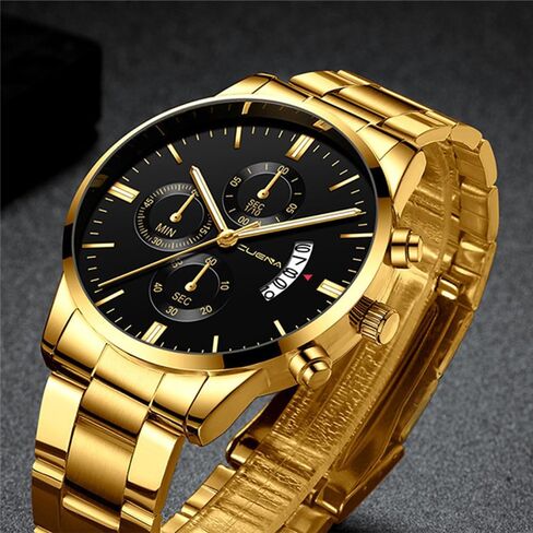 4 Pack Men's Watches Dress Date Luminous Waterproof Military Quartz Wristwatches for Men Stainless Steel Bussiness Classic Luxury Casual Wholesales Assorted Set in Saudi Arabia