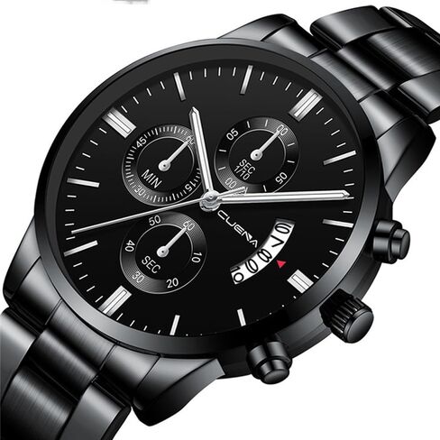 4 Pack Men's Watches Dress Date Luminous Waterproof Military Quartz Wristwatches for Men Stainless Steel Bussiness Classic Luxury Casual Wholesales Assorted Set in Saudi Arabia