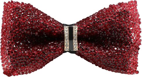 Rhinestone Bow Ties for Men, Adjustable Pre Tied Bow Tie Diamond Sequin Bowtie for Party Banquet Wedding Prom Daily in Saudi Arabia