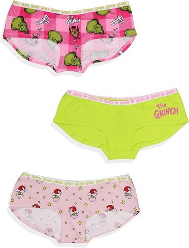 MJC Dr Seuss The Grinch Women's 3-Pack Allover Character Designs Underwear Panties Boyshorts in Saudi Arabia