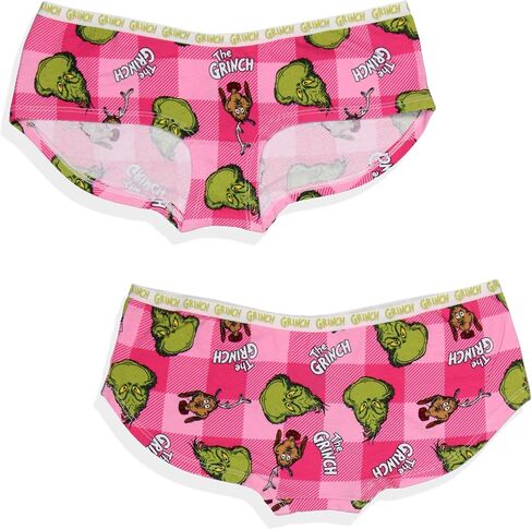 MJC Dr Seuss The Grinch Women's 3-Pack Allover Character Designs Underwear Panties Boyshorts in Saudi Arabia