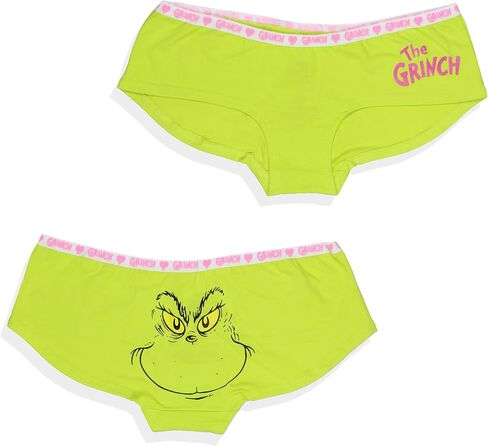 MJC Dr Seuss The Grinch Women's 3-Pack Allover Character Designs Underwear Panties Boyshorts in Saudi Arabia