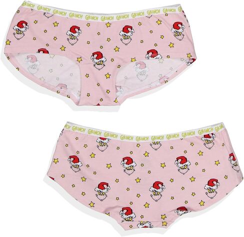 MJC Dr Seuss The Grinch Women's 3-Pack Allover Character Designs Underwear Panties Boyshorts in Saudi Arabia