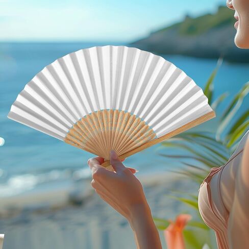 Wytaohzl 24pcs الورق الوردي المشجعين محمولة مراوح قابلة للطي. الورق مروحة يدوية مروحة مروحة مروحة مطوية معجبي مروحة الحفلات لحفل الزفاف دش الطفل in Kuwait