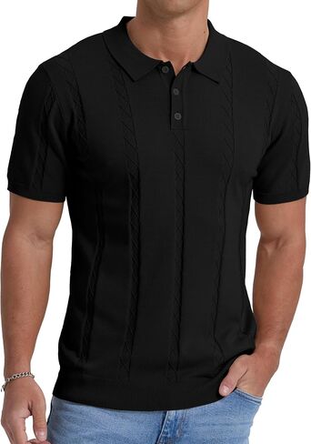 Sailwind Mens Knit Polo Shirts Short Sleeve Ribbed Textured Polo Shirt Casual Golf Shirts Collared T Shirt in Saudi Arabia