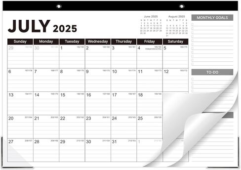 2025 Desk Calendar - Desk Calendar 2025, Jan. 2025 - Dec. 2025, 17"x12" Desktop Calendar with Notes, Corner Protector, Ruled Blocks in Saudi Arabia
