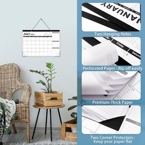 2025 Desk Calendar - Desk Calendar 2025, Jan. 2025 - Dec. 2025, 17"x12" Desktop Calendar with Notes, Corner Protector, Ruled Blocks in Saudi Arabia