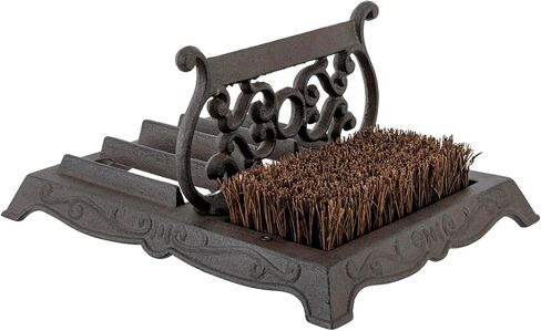 MyGift Cast Iron Boot Scraper and Scrubber Doormat, Heavy Duty Rustic Vintage Dark Brown Shoe Brush, Mud Puller Footwear Cleaner Outdoor in Saudi Arabia