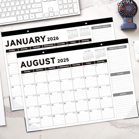 2025 Desk Calendar - Desk Calendar 2025, Jan. 2025 - Dec. 2025, 17"x12" Desktop Calendar with Notes, Corner Protector, Ruled Blocks in Saudi Arabia