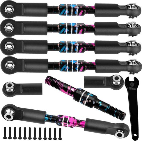 RC Adjustable Turnbuckles Camber Links Upgrades Part for 1/8 Typhon 3S V3 4WD BLX/Mega 550 1/10 Big Rock 3S V3 4WD BLX,Colorful (Mismatch Big Rock V1 or V2 Model rc car) in Kuwait