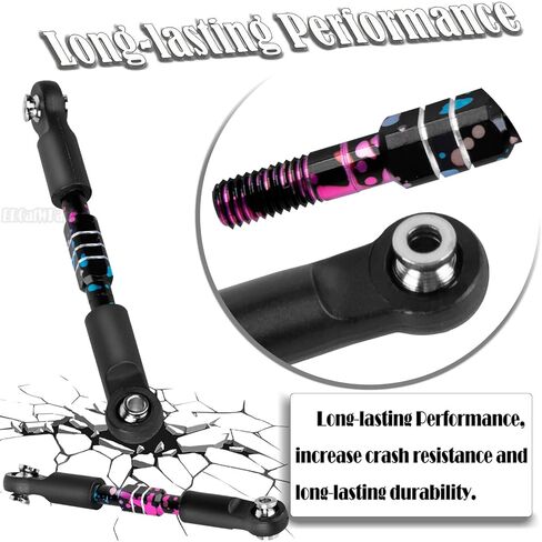 RC Adjustable Turnbuckles Camber Links Upgrades Part for 1/8 Typhon 3S V3 4WD BLX/Mega 550 1/10 Big Rock 3S V3 4WD BLX,Colorful (Mismatch Big Rock V1 or V2 Model rc car) in Kuwait