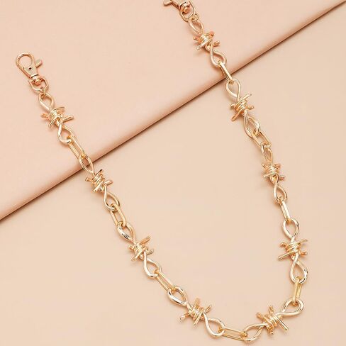 Goth Barbed Wire Pants Chain for Women Men Vintage Silver Punk Gothic Harajuku Thorns Wallet Hip Hop Grunge Jeans Rock Biker Hipster Keychain Trouser Belt Waist Chains Body Accessories Halloween Jewelry Gifts in Saudi Arabia