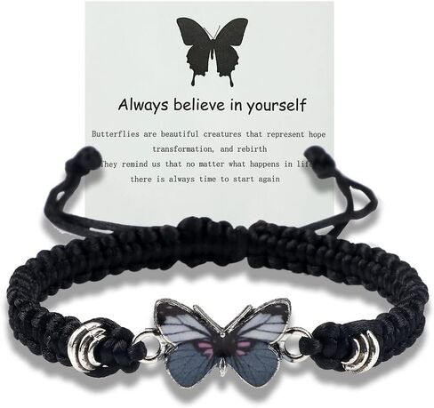 CJIAYUJEW Always believe in yourself Butterfly Bracelet, Cute Butterfly Charm Bracelets Matching Bracelet Friendship Couple Bracelets in Saudi Arabia