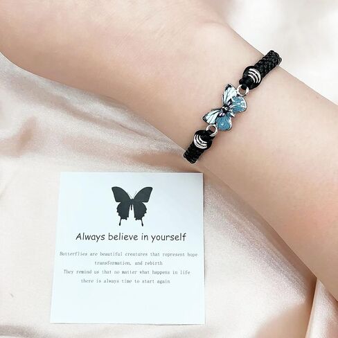CJIAYUJEW Always believe in yourself Butterfly Bracelet, Cute Butterfly Charm Bracelets Matching Bracelet Friendship Couple Bracelets in Saudi Arabia
