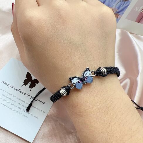 CJIAYUJEW Always believe in yourself Butterfly Bracelet, Cute Butterfly Charm Bracelets Matching Bracelet Friendship Couple Bracelets in Saudi Arabia