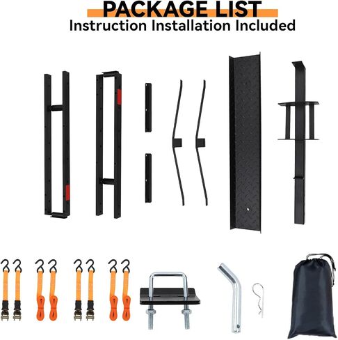 Steel Dirt Bike Hitch Hauler with Ramp,Dirt Bike Carrier Hitch Mount，Motorcycle Hitch Carrier with Ratchet Straps & Stabilizer for E-Bikes,Mountain Bikes, in Saudi Arabia