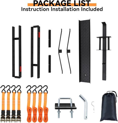 Steel Dirt Bike Hitch Hauler with Ramp,Dirt Bike Carrier Hitch Mount，Motorcycle Hitch Carrier with Ratchet Straps & Stabilizer for E-Bikes,Mountain Bikes, in Saudi Arabia
