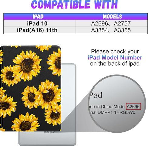 for Apple iPad 10th Generation Case 10.9 Inch Girls Cute Boys Kids Women Folio Smart Cover with Pencil Holder Cool Design Men Teens Unique Cases for iPad 10 Gen 2022 A2696 A2757 in Kuwait