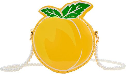 Little Girls Purse, Cute Peach Crossbody Handbag with with Pearl Strap, Kids Small Coin Purse Pouch Birthday Gifts in Saudi Arabia