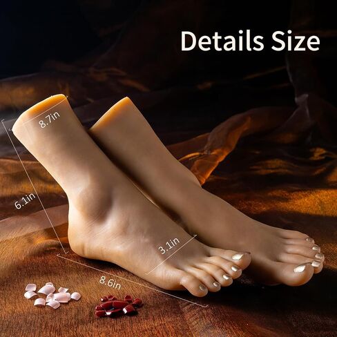 2pc Silicone Feet Model, Child Realistic Fake Foot Female Mannequin, Shoe Sock Art Sketch Displa Nail Jewerly Sandal Displ in Saudi Arabia