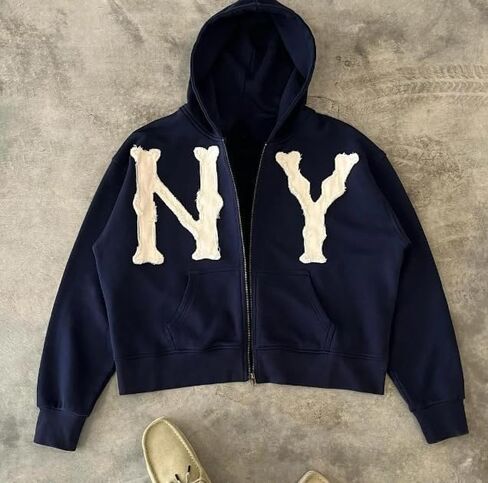 Y2k Hoodie Men Zip Up Graphic Hoodies Y2k Jacket Letter Embroidered Hoodie Hip Hop Streetwear Aesthetic Sweatshirts in Saudi Arabia