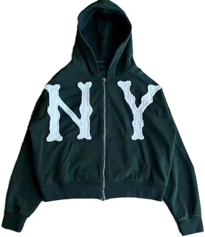 Y2k Hoodie Men Zip Up Graphic Hoodies Y2k Jacket Letter Embroidered Hoodie Hip Hop Streetwear Aesthetic Sweatshirts in Saudi Arabia