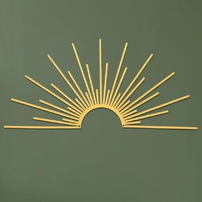 otoolling Sun Gold Metal Wall Decor Minimalist Sun Sparkle Wall Gall Art Boho Abstract Sunshine Sunshine Line Line Design لغرفة المعيشة غرفة نوم المطبخ ، 15.7 '× 7.7' '