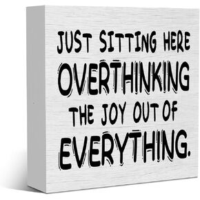 Funny Sarcastic Rustic Wooden Box Sign, Desk Decor Office Decor Supplies Strength Mom Dad Gift Desk Accessories for TableShelf Home Farmhouse Bathroom Cubicle Decorations Wood Block Plaque Box Sign