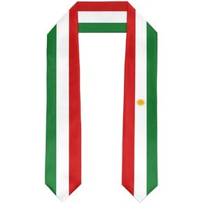 Kurdistan Flag Graduation Stole Satin Stole Scarf for Study Aboard International Students 72" Length