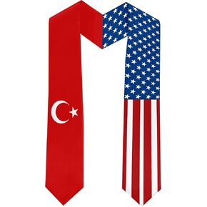 2025 سرق التخرج من تركيا وعلم الولايات المتحدة التخرج من التخرج للطلاب الدولي (ثوب البكالوريا والقبعة غير المدرجة)