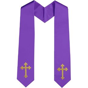 Choir Stole with Cross Embroidery for Church Adults' Traditional Church Choir Stoles 72" Graduation Sash