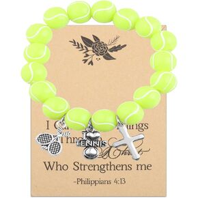 LQRI Tennis Charm Bracelet Tennis Player Gift Tennis Lover Jewelry Tennis Coach Appreciation Gift