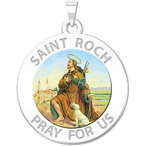 Picturesongold.com Saint Roch Medal Medal Color - 1 بوصة بحجم ربع الفضة