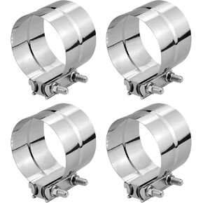 4.0 Inch Exhaust Clamp,Lap Joint Band Clamp Stainless Steel for Pipes,Mufflers,Catalytic Converters