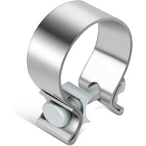 Auto Dynasty 2.5 ID Inches Narrow Band Exhaust Muffler Seal Clamps Sleeve, Universal Use for 2.5" Outer Diameter Pipe - Stainless Steel (Pack of 2)