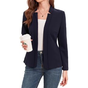 MINTLIMIT Women's Casual Blazer Long Sleeve Open Front Business Work Office Blazer Jacket with Pockets 2024 Navy Blue