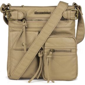 Montana West Crossbody Bag for Women Multi Pocket Shoulder Medium Travel Purses Ultra Soft Washed Leather