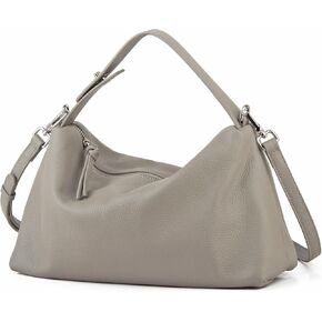 Premium Full-Grained Leather Crossbody Bags for Women, Slouchy Shoulder Bag with Adjustable Strap and Tote Handbag