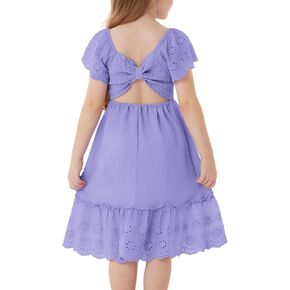 Grace Karin Girls Bow Back Dress Summer Beach Party Disual Sundress Shuffle Dression Fress for Teens Girls Size 6-14