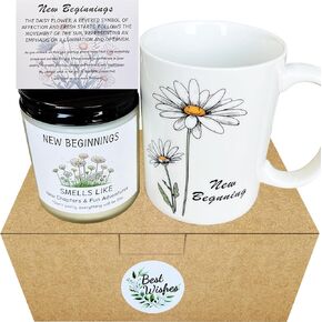 New Beginnings Gifts For Women - Farewell Gifts For Coworkers Contain Coffee Mug, Candle, Keychain - Congratulations Coworker Leaving Gifts For Women - New Job, New Home, Farewell-(Mug+Candle)